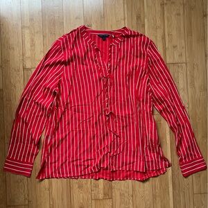 Tommy Hilfiger Red and White Striped Blouse